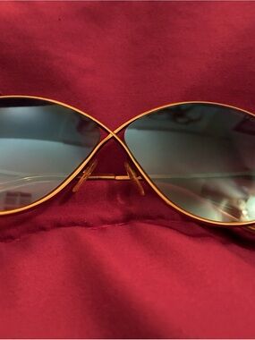 Tom Ford Gold Frame Aviator Sunglasses - Women